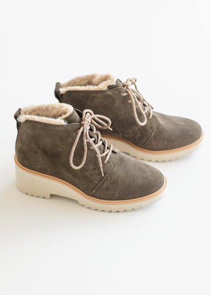 TOMS® Maude Suede Lace Up Wedge Boot - FINAL SALE