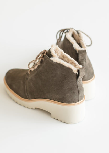 TOMS® Maude Suede Lace Up Wedge Boot - FINAL SALE