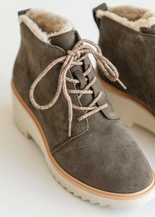 TOMS® Maude Suede Lace Up Wedge Boot - FINAL SALE