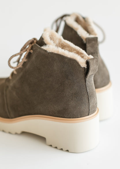 TOMS® Maude Suede Lace Up Wedge Boot - FINAL SALE