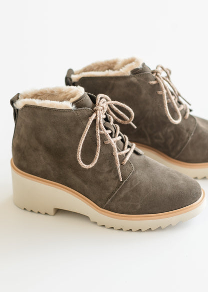TOMS® Maude Suede Lace Up Wedge Boot - FINAL SALE