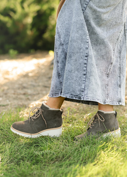 TOMS® Maude Suede Lace Up Wedge Boot - FINAL SALE