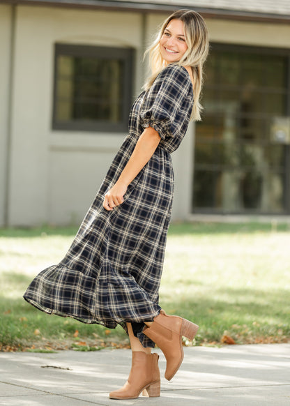 Twila Plaid Maxi Dress