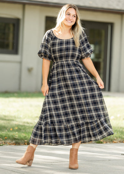 Twila Plaid Maxi Dress