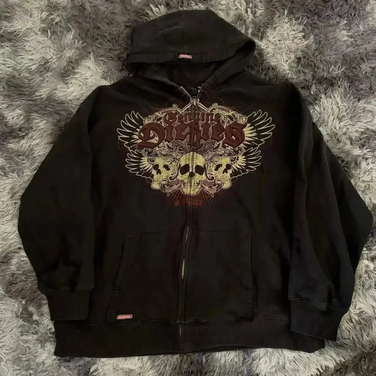 Y2K Mysterious Needlework Zipper Hoodie