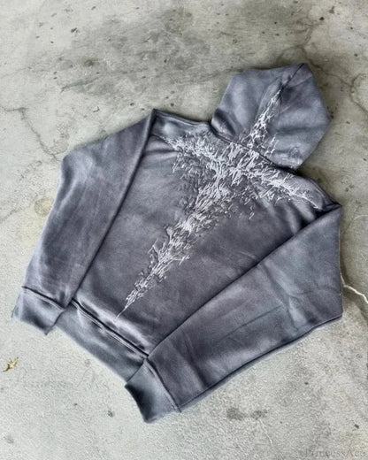 Y2K Mysterious Needlework Zipper Hoodie